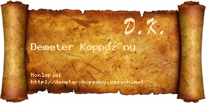 Demeter Koppány névjegykártya